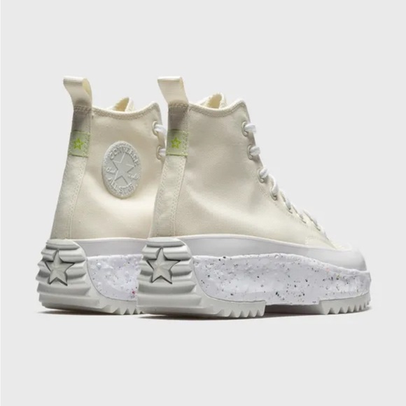 Converse Run Star Hike Crater Hi White and Cream Sneakers Size 5.5 - Picture 13 of 14